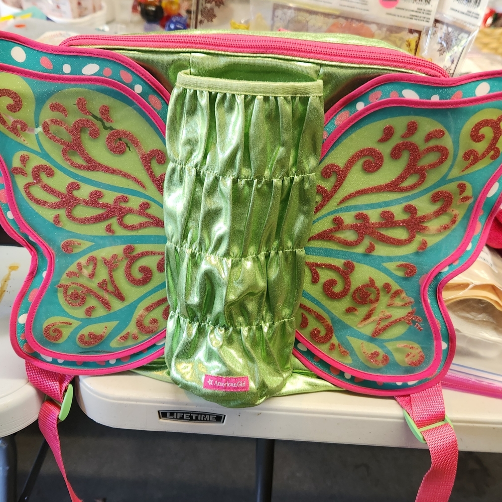 American Girl Pink and Green Butterfly Bag For Welliewishers